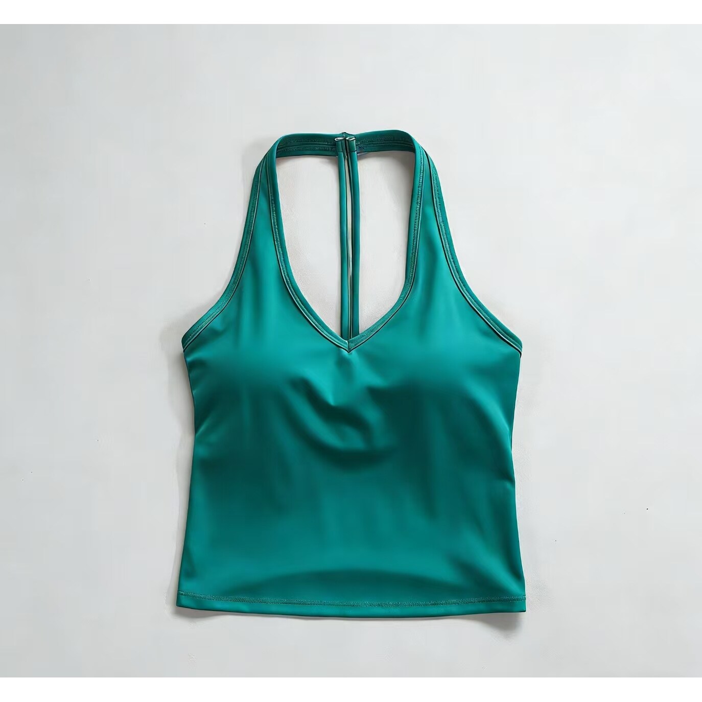 运动内衣女V领挂脖美背瑜伽服背心聚拢外穿跑步训练健身文胸WX357