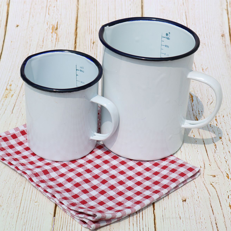 加厚搪瓷量杯 实验量杯 刻度杯  咖啡刻度杯 量杯 复古量杯