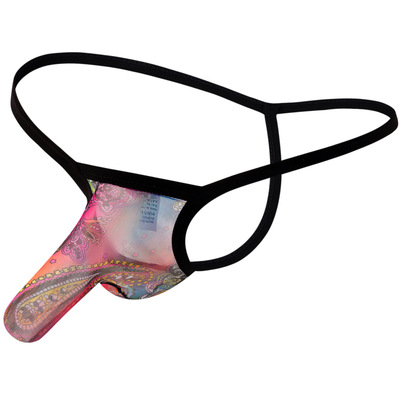 情趣柔软印花透视网纱男士内裤