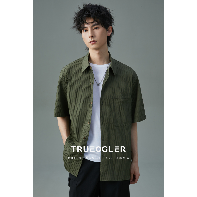 新中式国风短袖衬衫男