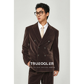 储格 丝绒感休闲西服男收腰款 戗驳领春季 小西装 外套高级感单西