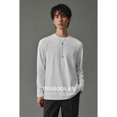 储格 打底衫 圆领长袖 新款 宽松卫衣 T恤男双面碳素磨绒2026秋季