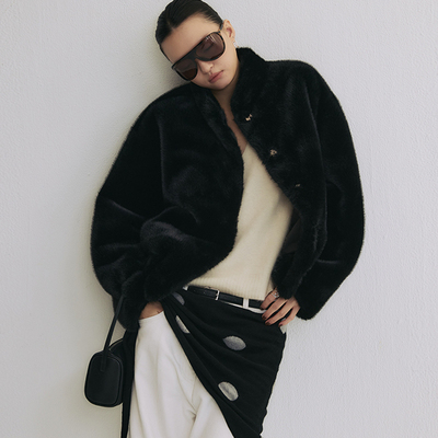 SLO“小樽暮色”环保皮草外套