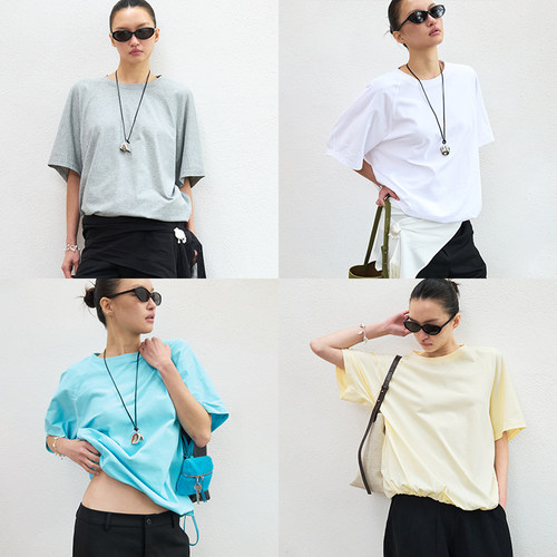 SLO“云朵懒人tee”纯棉T恤女