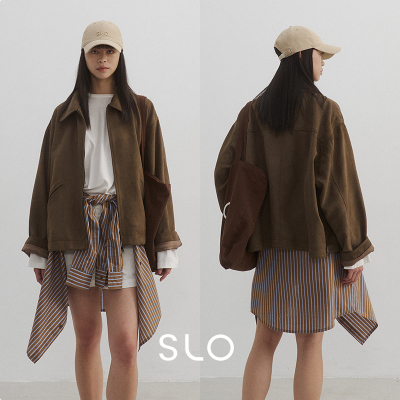SLO 【都市游牧者】复古箱型定制双开拉链慵懒随性麂皮外套皮衣
