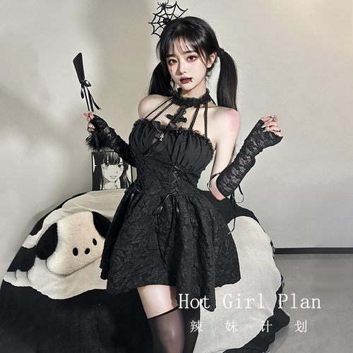 辣妹计划：暗黑哥特*万圣节cosplay制服性感连衣裙女qqny情趣套装
