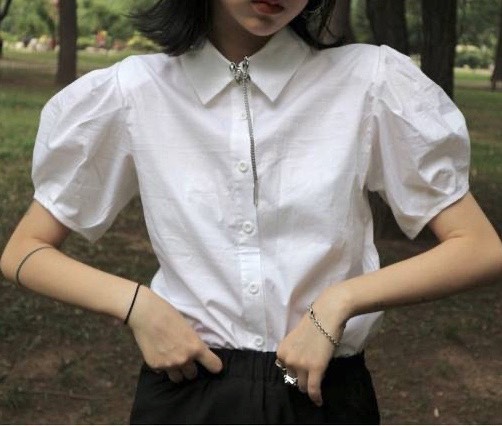 cjxnh暗黑风春夏超遮肉短袖衬衫