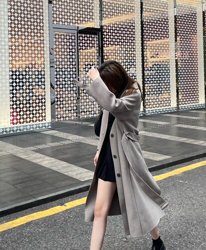 中长款毛呢大衣温柔显瘦百搭