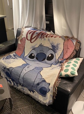 卡通史迪奇Stitch星际宝贝挂毯沙发毯盖毯毛毯史迪仔沙发垫儿童房