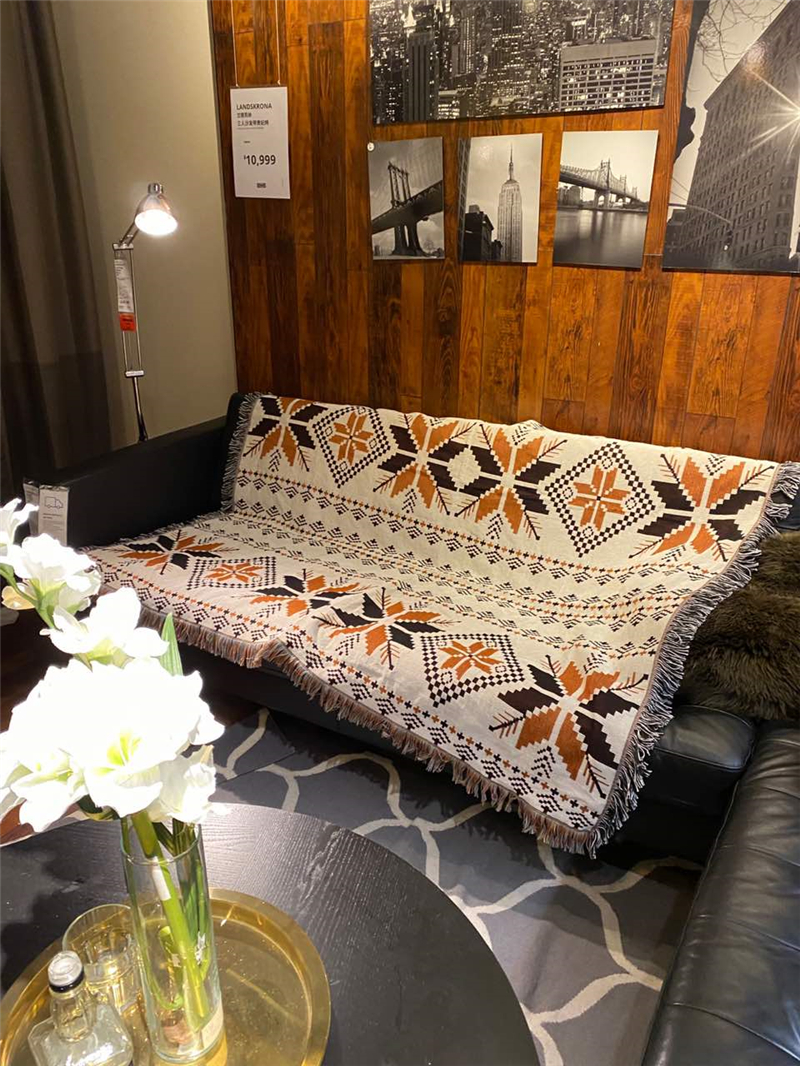 北欧民族风沙发毯na式美式聚酯