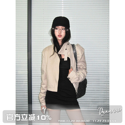 Ruanrui质感腔调立领复古夹克