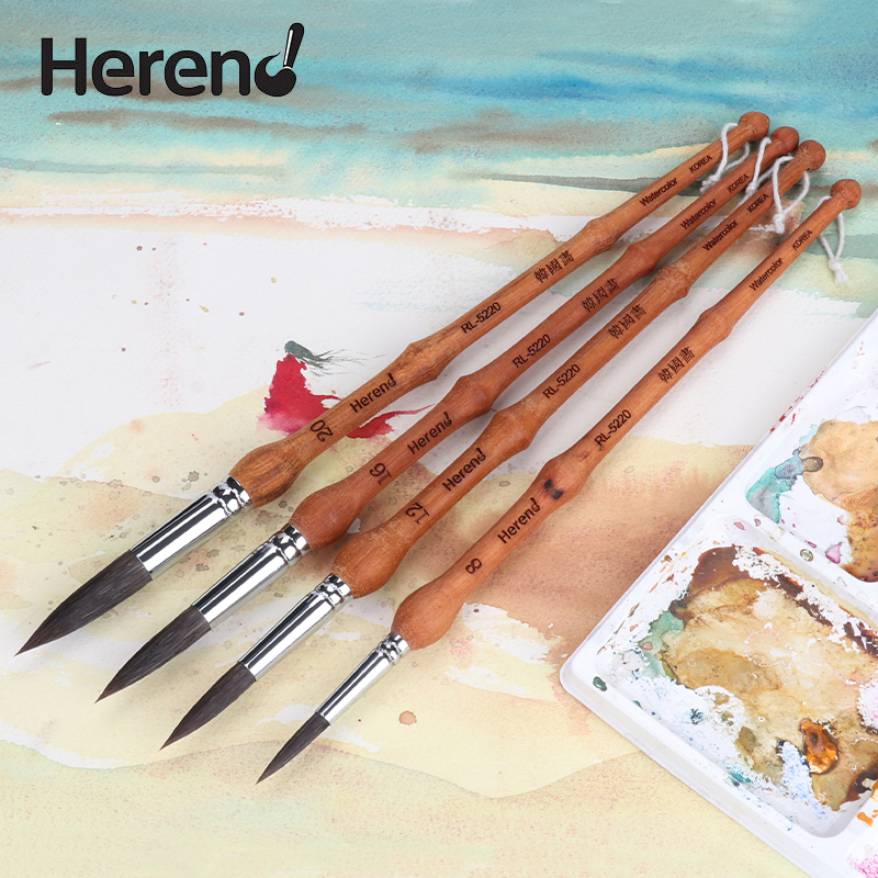 韩国Herend松鼠毛圆头泡泡笔国画