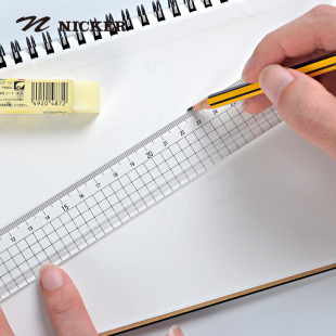 测量刻度尺 30cm透明尺子学生用学习绘画文具 漫画用尺 日本NICKER尼克塑料直尺