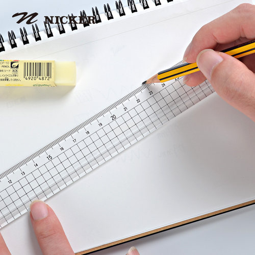 刻度尺文具尼克塑料直尺学生金属