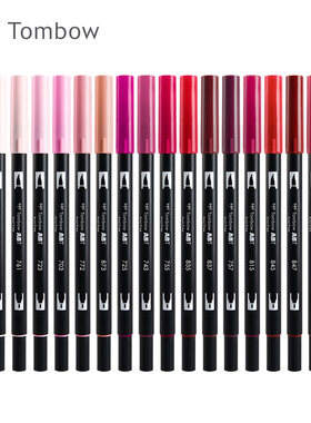 不是闷推荐 日本蜻蜓TOMBOW双头设计用笔水彩笔花体英文字BRUSH软毛笔96色ABT链接3