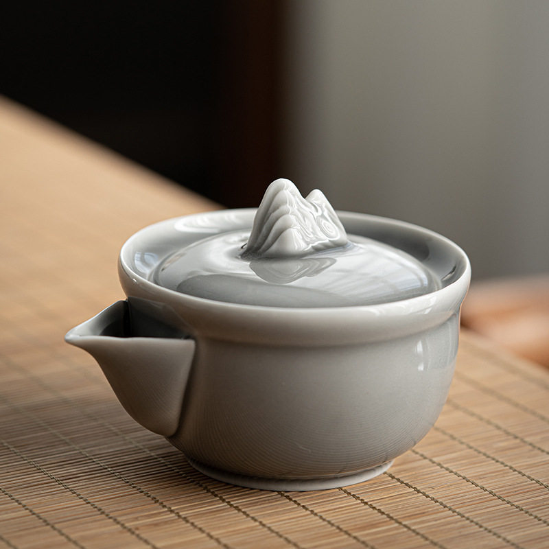 冰灰釉手抓壶陶瓷功夫茶壶茶碗日式冰山盖碗普洱茶泡茶器