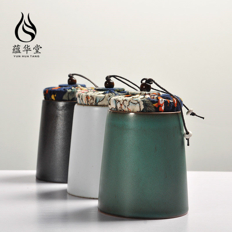 日式粗陶茶叶罐化陶瓷茶叶罐复古手工禅风密封罐小号茶仓