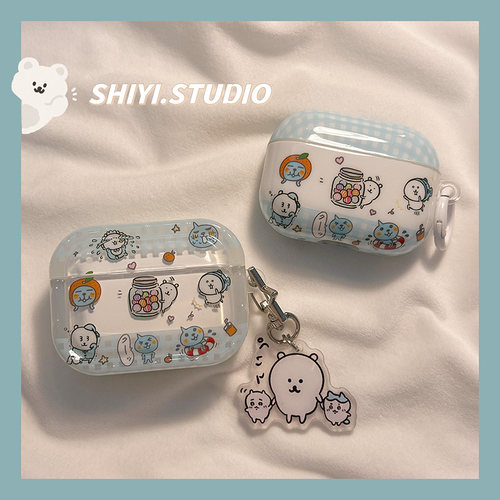 卡通可爱酷儿自嘲熊适用AirPods4保护套新款Pro2苹果耳机壳带挂饰1/2代无线蓝牙3代airpodspro3代防摔保护壳