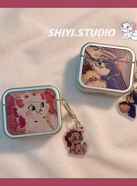 可爱卡通玛丽猫汤姆适用AirPods保护套新款iPod苹果耳机壳情侣1/2代无线蓝牙盒3代airpodspro2代软防摔保护壳