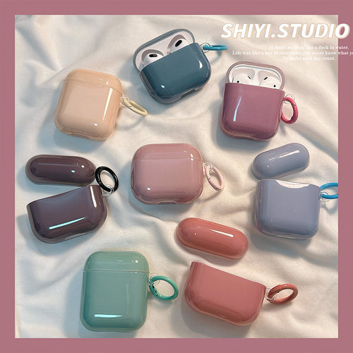 ins风简约纯色莫兰迪色系适用AirPods4保护套新款Pro2苹果耳机壳1/2代蓝牙盒3代airpodspro三代软防摔保护壳