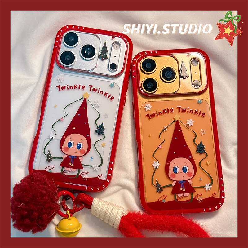 可爱红帽圣诞树星星小人适用苹果17promax手机壳16pro新款iphon17日韩15pro女款15硅胶14防摔13卡通透明硬壳