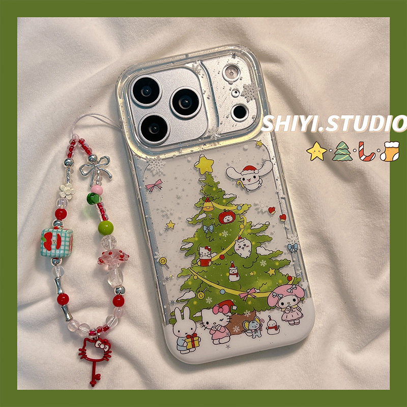 冬日kitty吉伊卡哇圣诞树适用苹果17promax手机壳16pro新款iphon17日韩可爱15pro女款15硅胶14防摔13双层硬壳