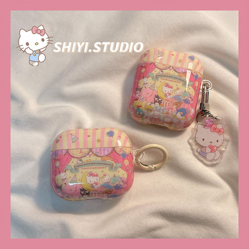 日韩可爱三丽鸥卡通合集适用AirPods4保护套新款Pro2苹果耳机壳少女心1/2代蓝牙3代airpodspro三代防摔保护壳
