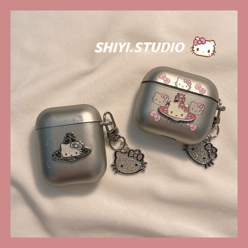 可爱西太后kitty适用AirPods4保护套新款Pro2苹果耳机壳高级电镀1/2代无线蓝牙3代airpodspro3代软防摔保护壳