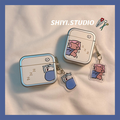 趣味可爱睡觉小狗情侣适用AirPods4保护套新款iPod苹果耳机壳1/2代无线蓝牙盒3代airpodspro2代软防摔保护壳