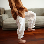 子中大童薄款 春季 男童女童棉麻宽松休闲裤 儿童亚麻长裤 文艺潮 新款