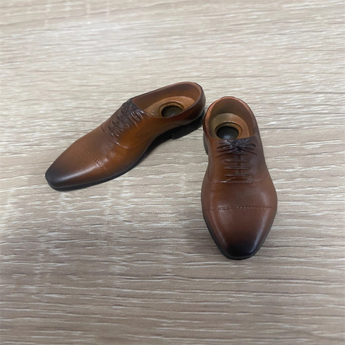 1/6兵人 皮鞋棕色皮鞋咖啡色皮鞋搭配西装皮鞋直插式皮鞋模型现货