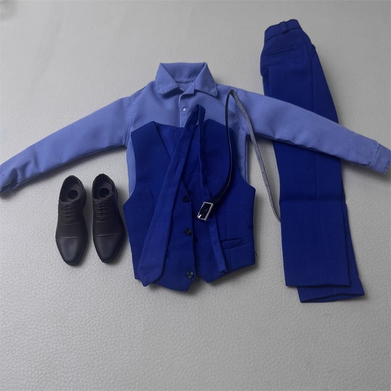 1/6超人大战蝙蝠侠蓝色西服马甲套装模型大本蝙蝠侠专用西装 现货