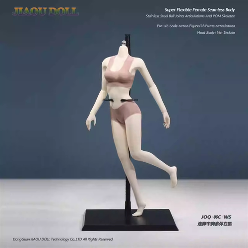 JIAOUDOLL 1:6 女兵人 JOQ-06C 连脚中胸窄肩包胶女素体 现货