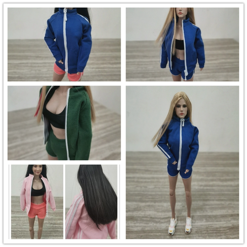1/6 女兵人 潮流运动服 运动外套 女学生运动套装 多色 模型 现货