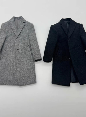 现货 男兵人 1/6 黑色灰色大衣风衣长款外套 Toy center 西装大衣