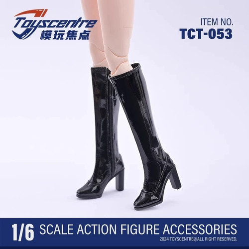 1/6女兵人 TCT-053 高筒靴 长靴 方头高跟鞋子女靴空心 模型 现货