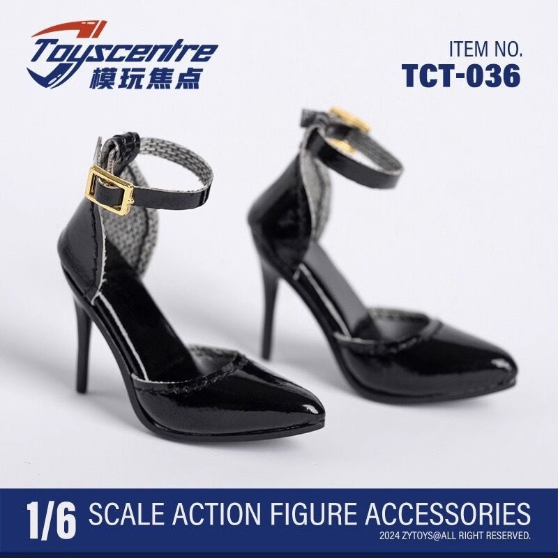 1/6 女兵人 TCT-036 一字扣尖头高跟鞋 时尚包头凉鞋 模型 现货