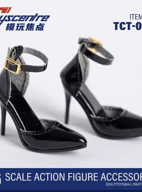 1/6 女兵人 TCT-036 一字扣尖头高跟鞋 时尚包头凉鞋 模型 现货