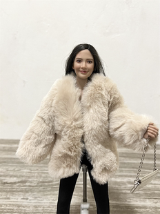 1/6女兵人 DG007 大衣皮草 女士貂皮大衣 夹克外套 衣服模型 现货