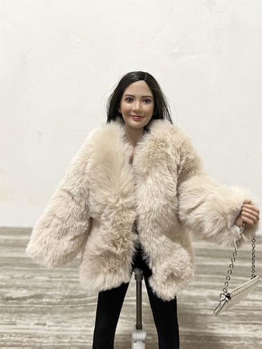 1/6女兵人 DG007 大衣皮草 女士貂皮大衣 夹克外套 衣服模型 现货