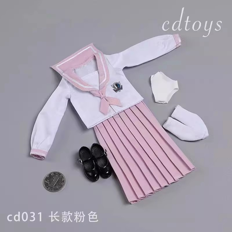 现货 cdtoys 1/6女兵人cd031 水手服套装学生服JK裙 适合女素体用