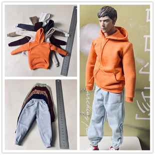 1/6兵人 DG060 潮流卫衣卫裤 连帽卫衣休闲衣服包胶素体模型 现货