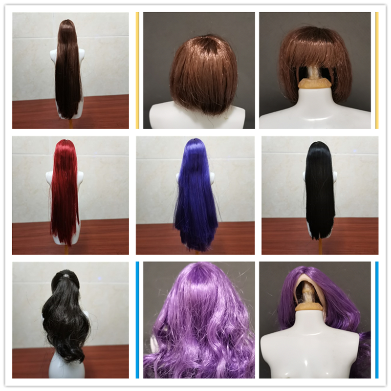 现货1/6 女兵人头雕 假发2.0 发套可拆卸头雕用 款式多 多款可选