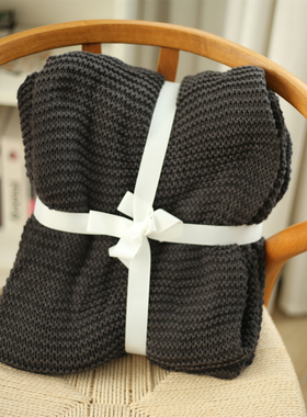 REMIND新款针织毯线毯纯色沙发盖毯子床尾搭巾拍照客厅毛毯搭毯