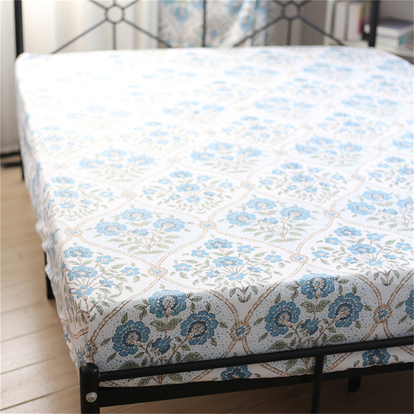 90*200CM花卉印花纯色格子床笠