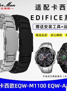 原装品质适配CASIOCASIOEQW-A1000/A1100/M1100系列金属不锈钢表