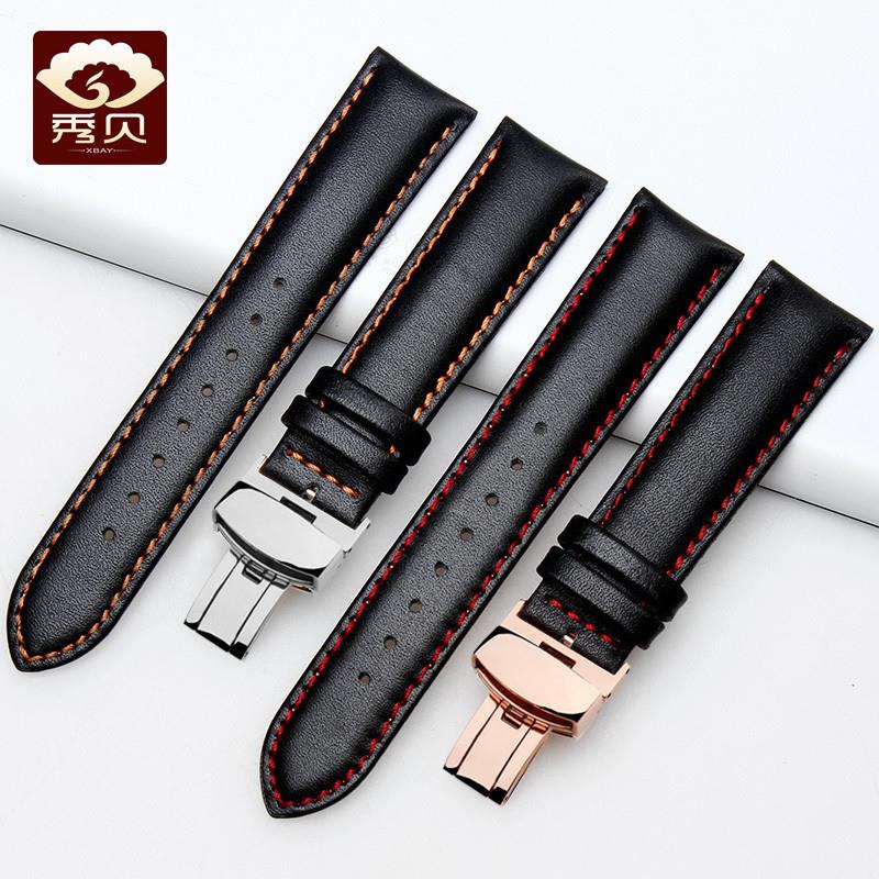 男女手表配件真j皮表带适配天梭浪琴欧米茄精工格拉苏蒂皮