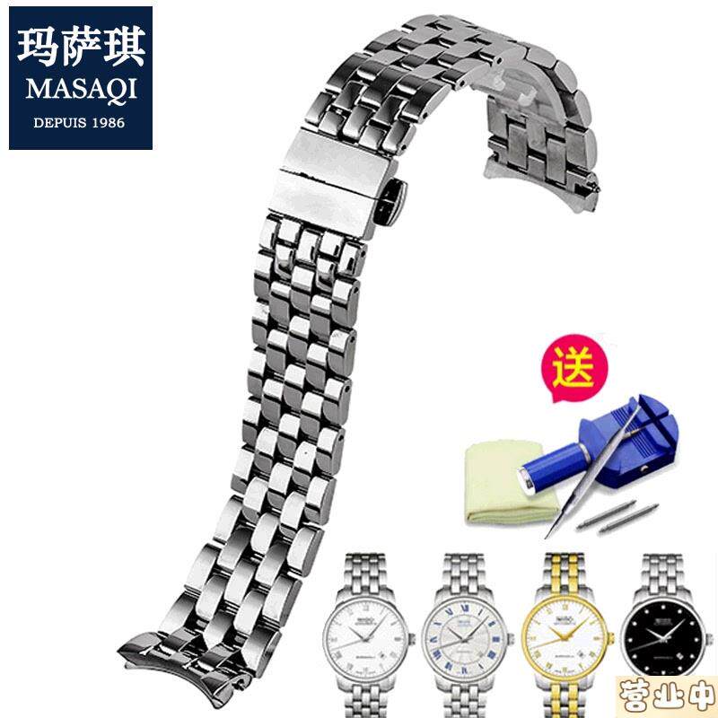 原装品质适用美度贝伦赛丽钢表带钢链M8600男蝴蝶扣表链精钢表带2