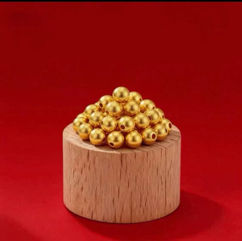 瑞财铺【B】古法光面DIY圆珠散珠子古法3D配件编绳手链转运珠女友