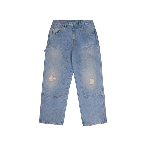 myge长裤水洗做旧工作牛仔裤